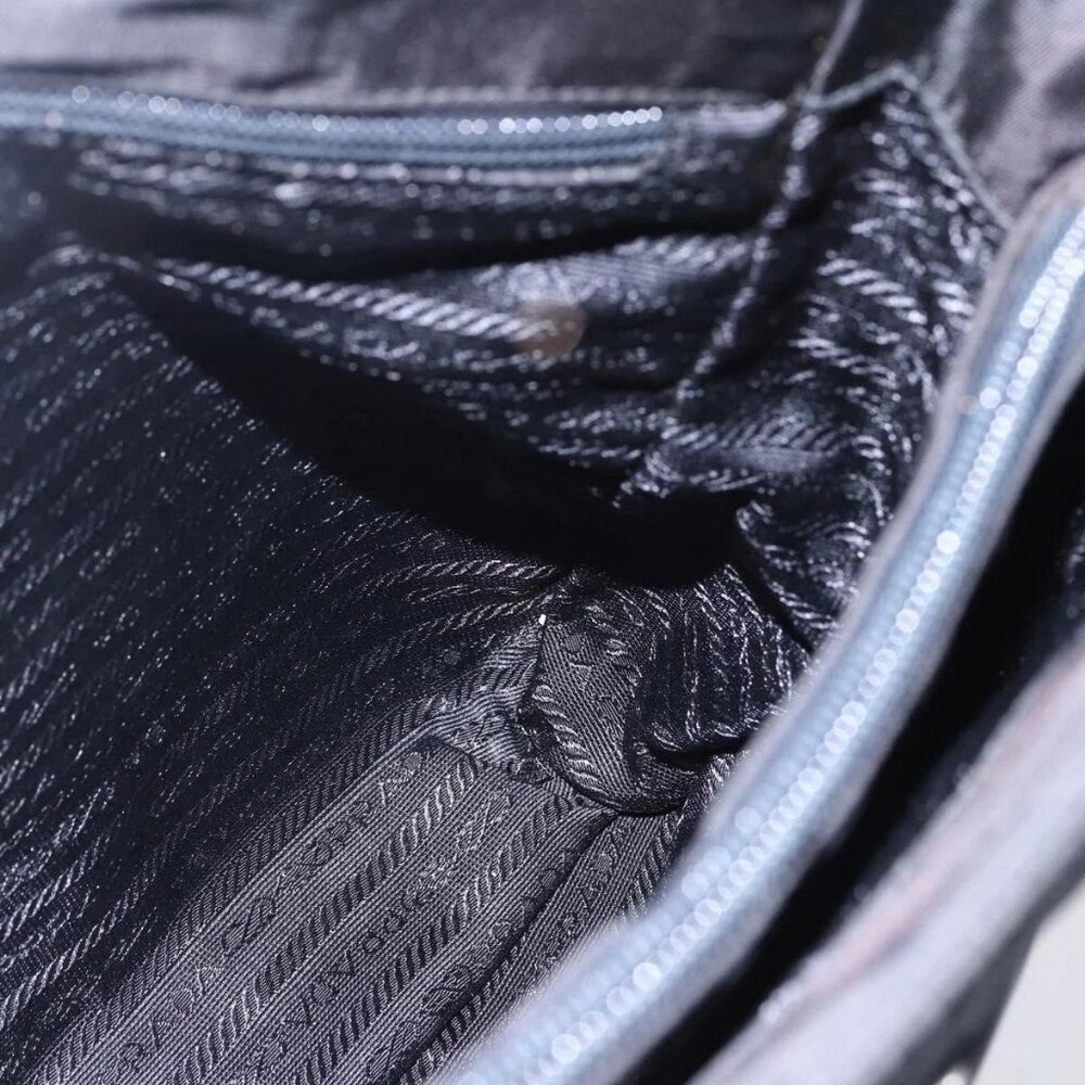 PRADA Hand Bag Nylon Black Silver Auth 153198 - Picture 11 of 16